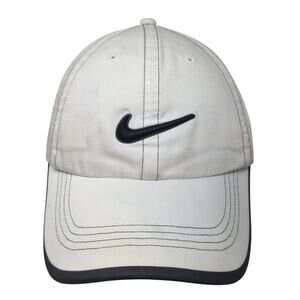 Nike Golf Strapback Hat White One Size Swoosh Embroidered Adjustable
